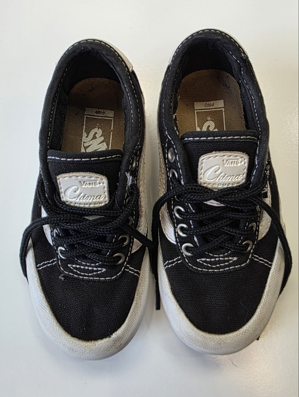 Vans Chima Ferguson Pro Black White Kids Skate Shoes Youth 10.5